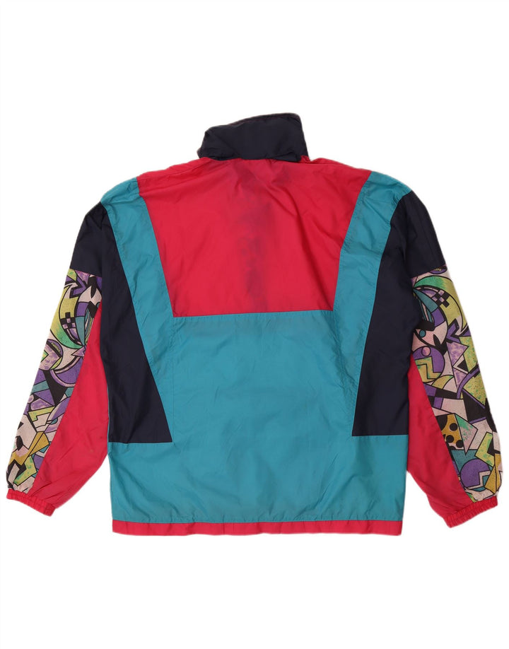 VINTAGE Veste de pluie à capuche pour homme UK 38 Medium Multicolore Géométrique
