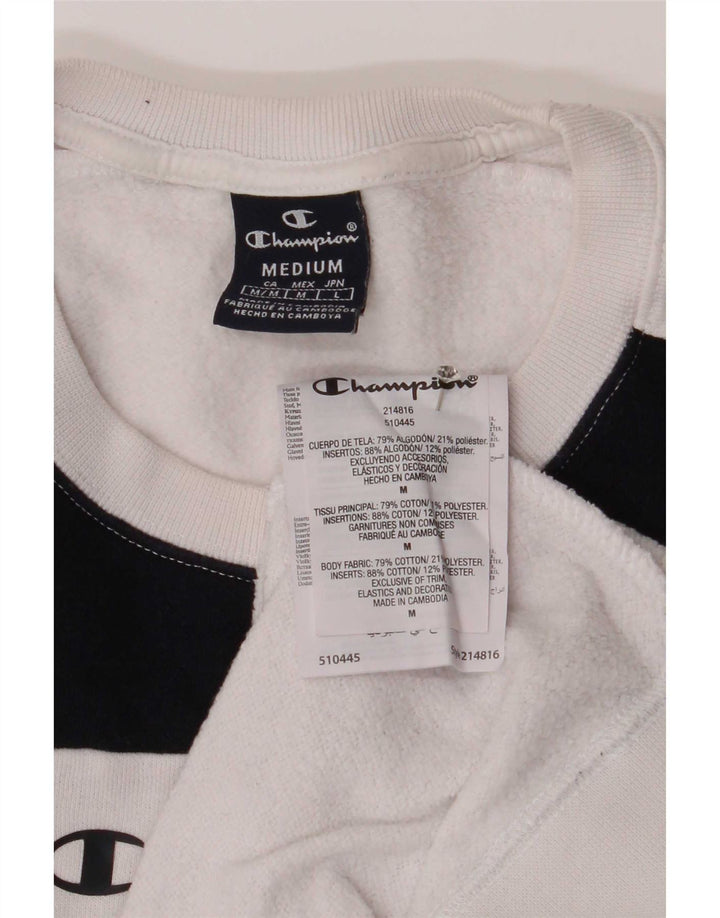 Champion Sweat-shirt pour homme en coton color block blanc moyen