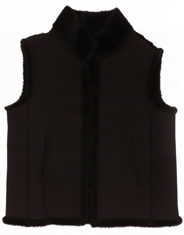 Bromley Womens Sherpa Gilet UK 14 Large Noir Polyester