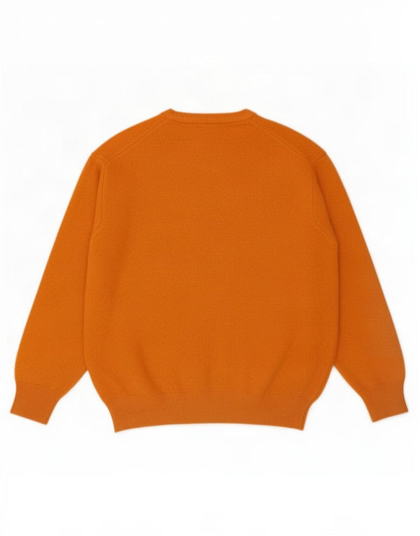 Benetton Pull surdimensionné à col rond pour femme UK 10 Petit Orange