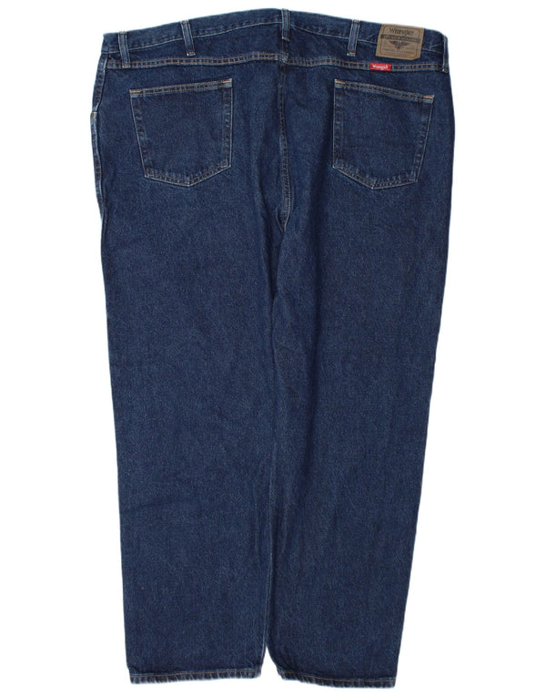 Wrangler Mens Regular Fit Straight Jeans W48 L30 Blue Cotton