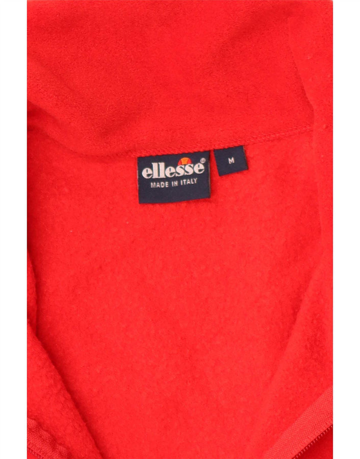 Ellesse Pull polaire à col zippé pour homme Rouge moyen