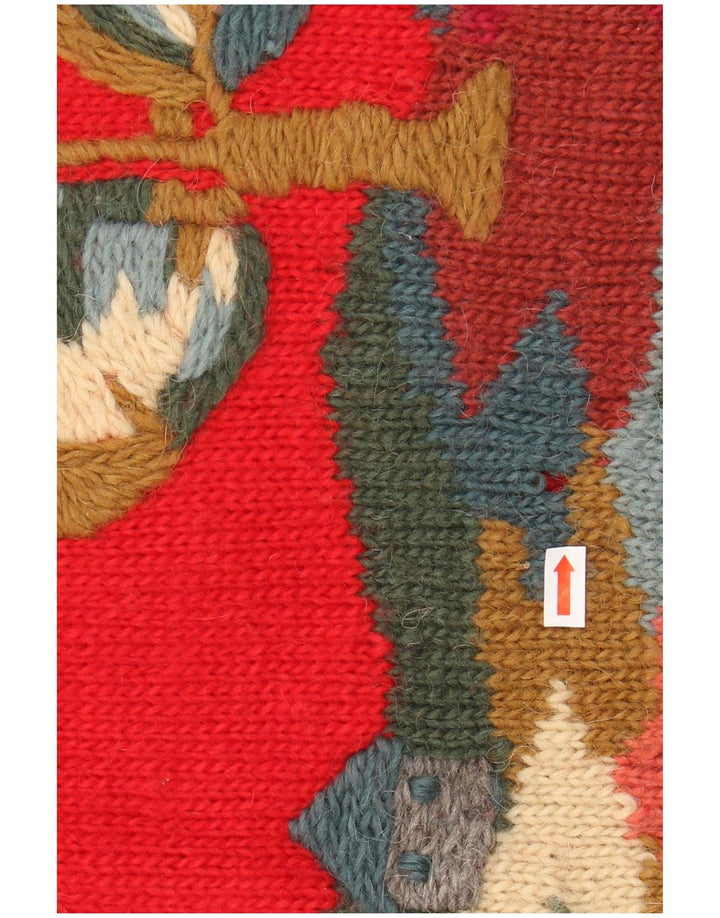 ICELANDIA Pull surdimensionné à col roulé pour femme UK 10 Petit Rouge