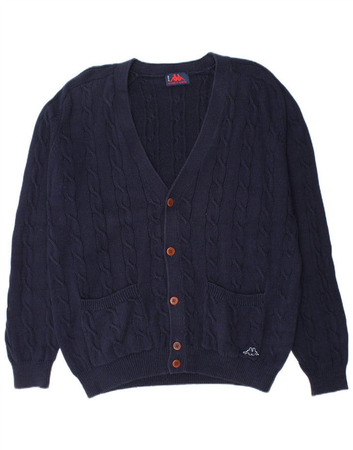 Kappa Cardigan Homme Pull Large Bleu Marine Coton