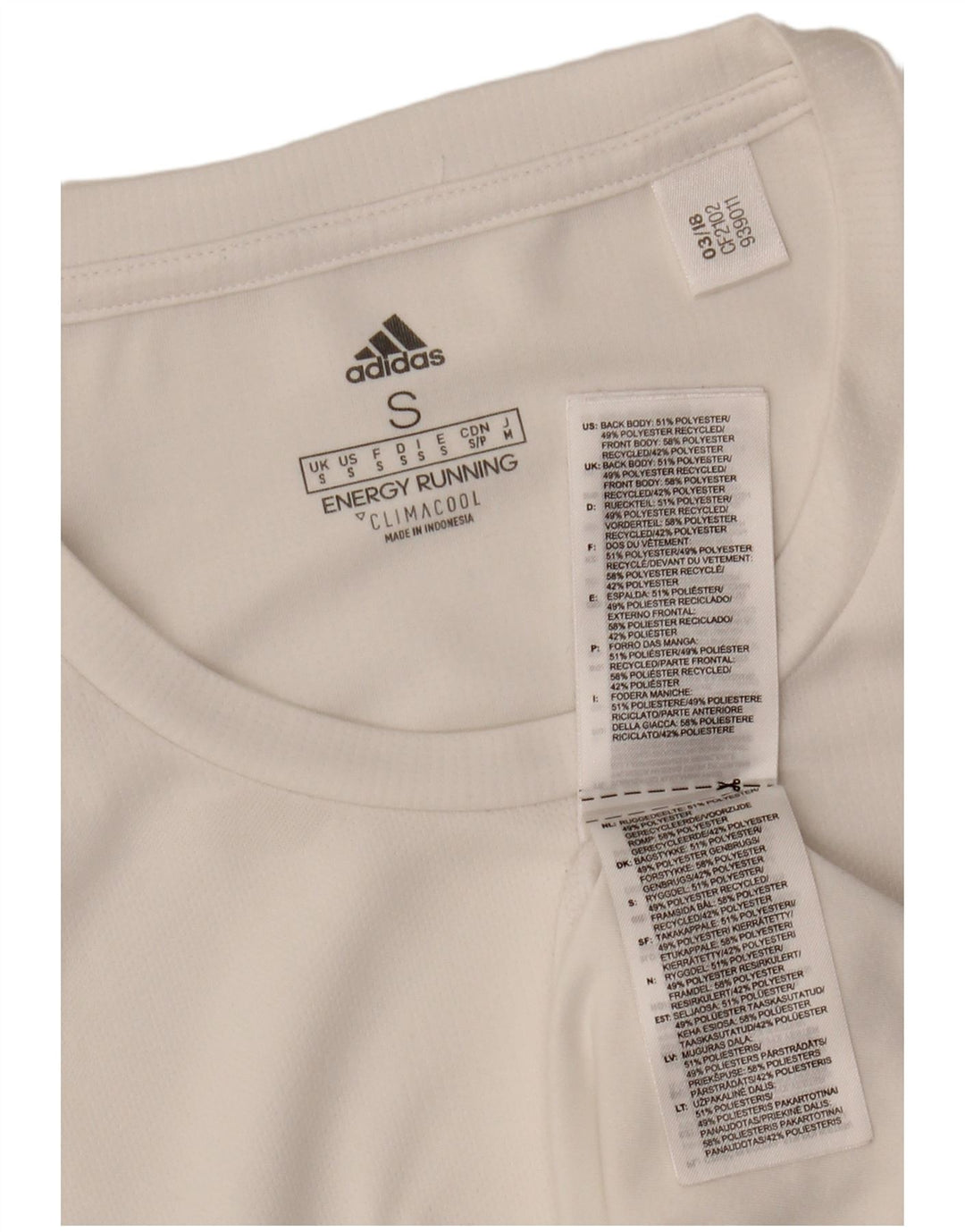ADIDAS T-Shirt Climacool Homme Petit Blanc Cassé Polyester