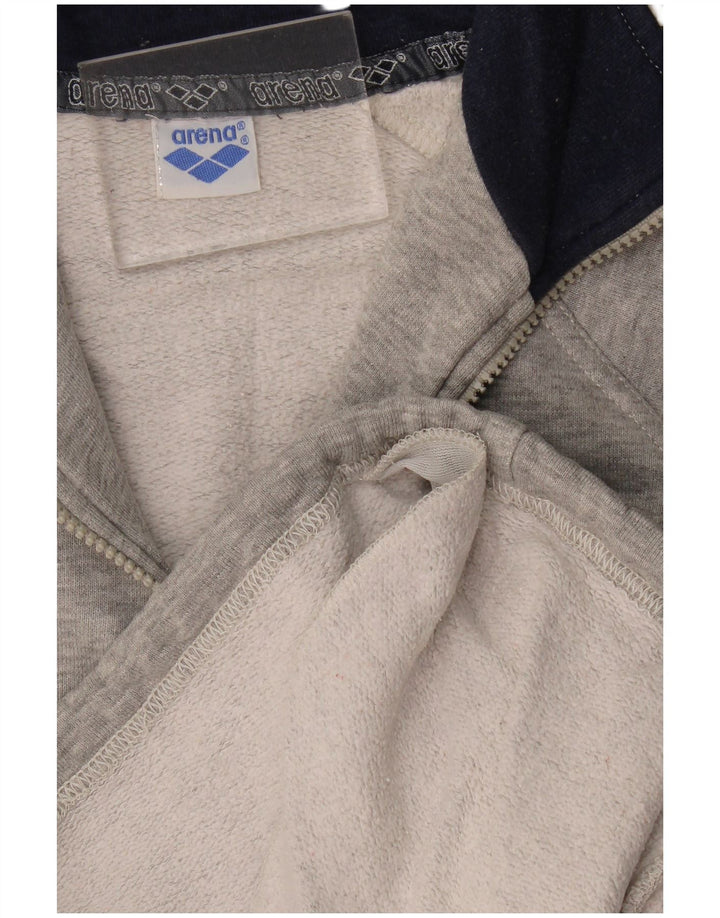 Arena Sweat-Shirt Graphique à Col Zippé Homme Gris Moyen Colorblock