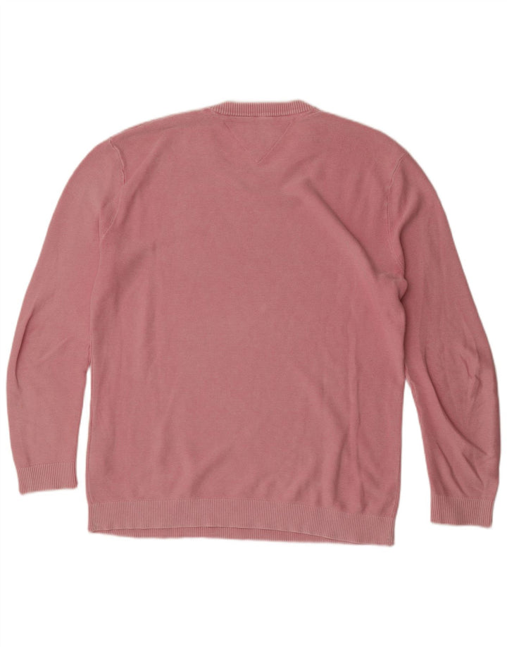 Tommy Hilfiger Pull ras du cou pour homme, grand rose