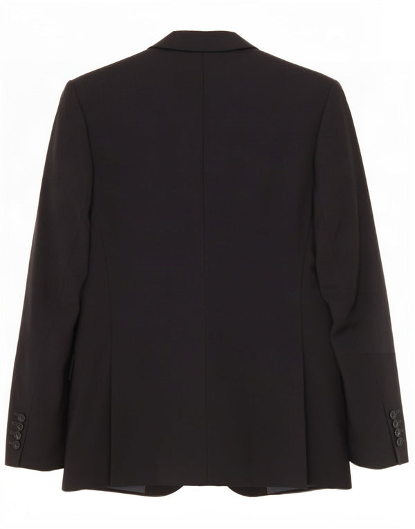 Zara Homme 2 Bouton Blazer Veste Taille 50 Laine Noir Moyen