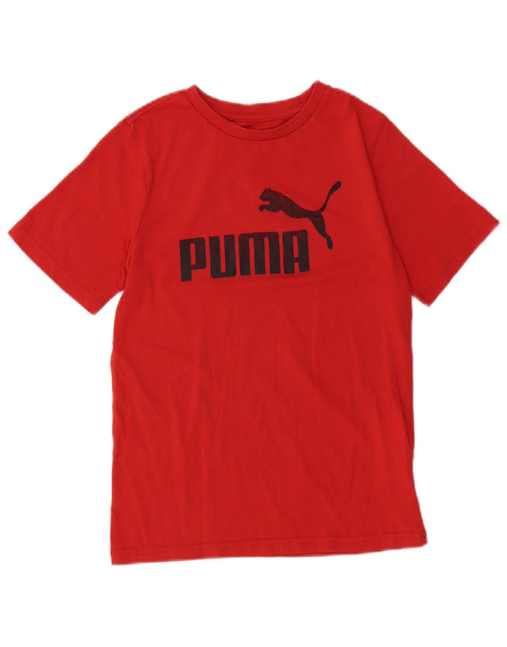 PUMA T-shirt graphique pour garçon 10-11 ans Rouge moyen Coton