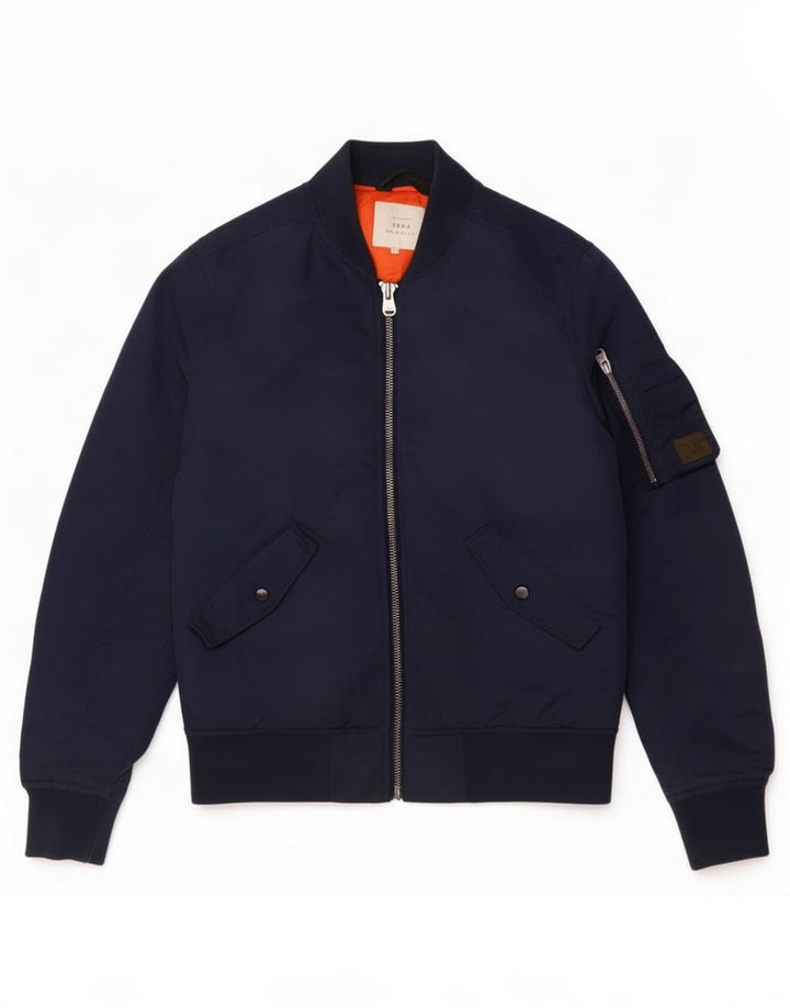 Jack & Jones Veste Bomber Rembourrée Homme UK 36 Petit Bleu Marine Nylon
