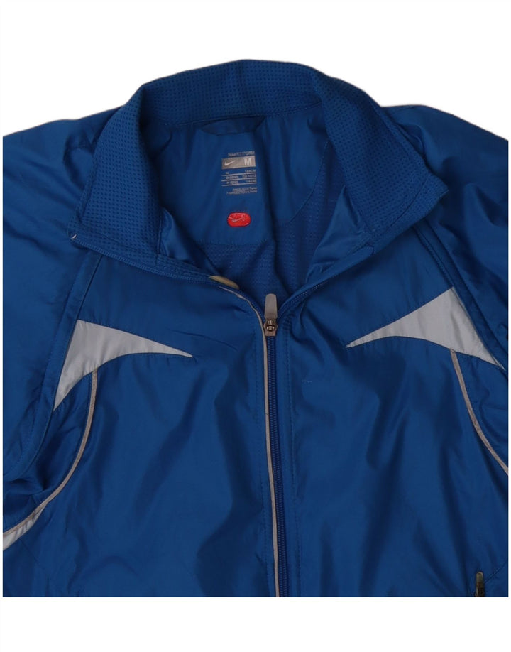 Nike Veste de Pluie Femme UK 10/12 Bleu Moyen Colorblock Polyester