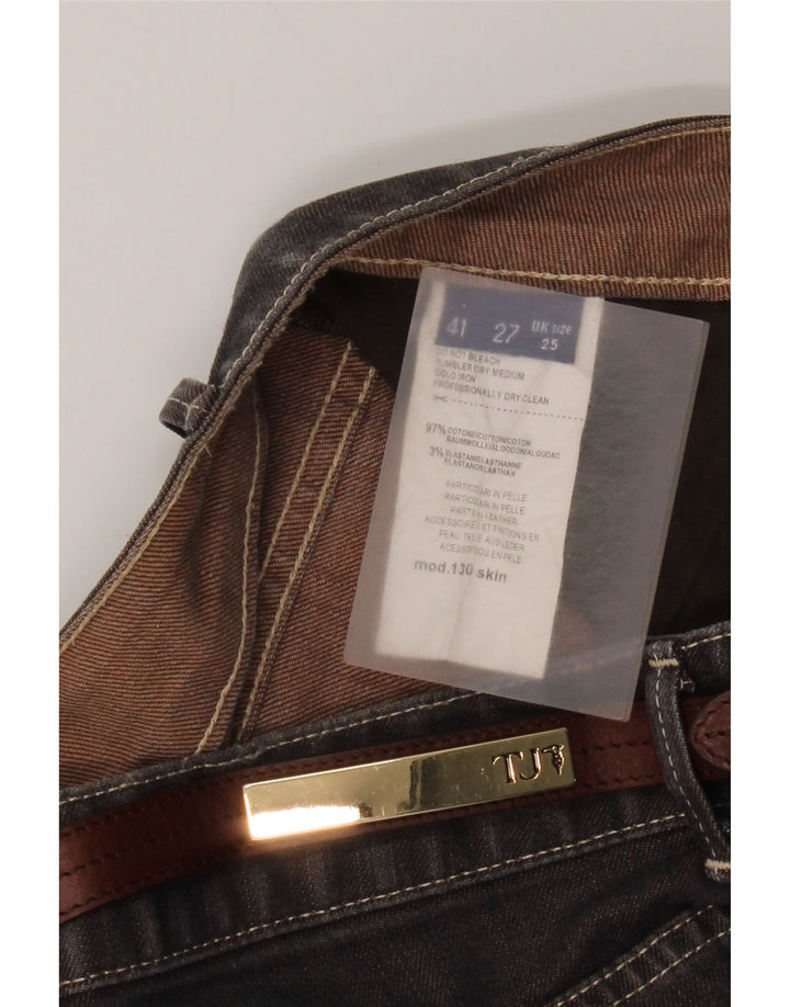 Trussardi Femme Jean Slim W25 L30 Marron Coton