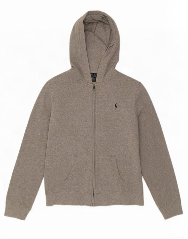 Polo Ralph Lauren Pull à capuche zippé pour garçon 15-16 ans XL Gris Moucheté