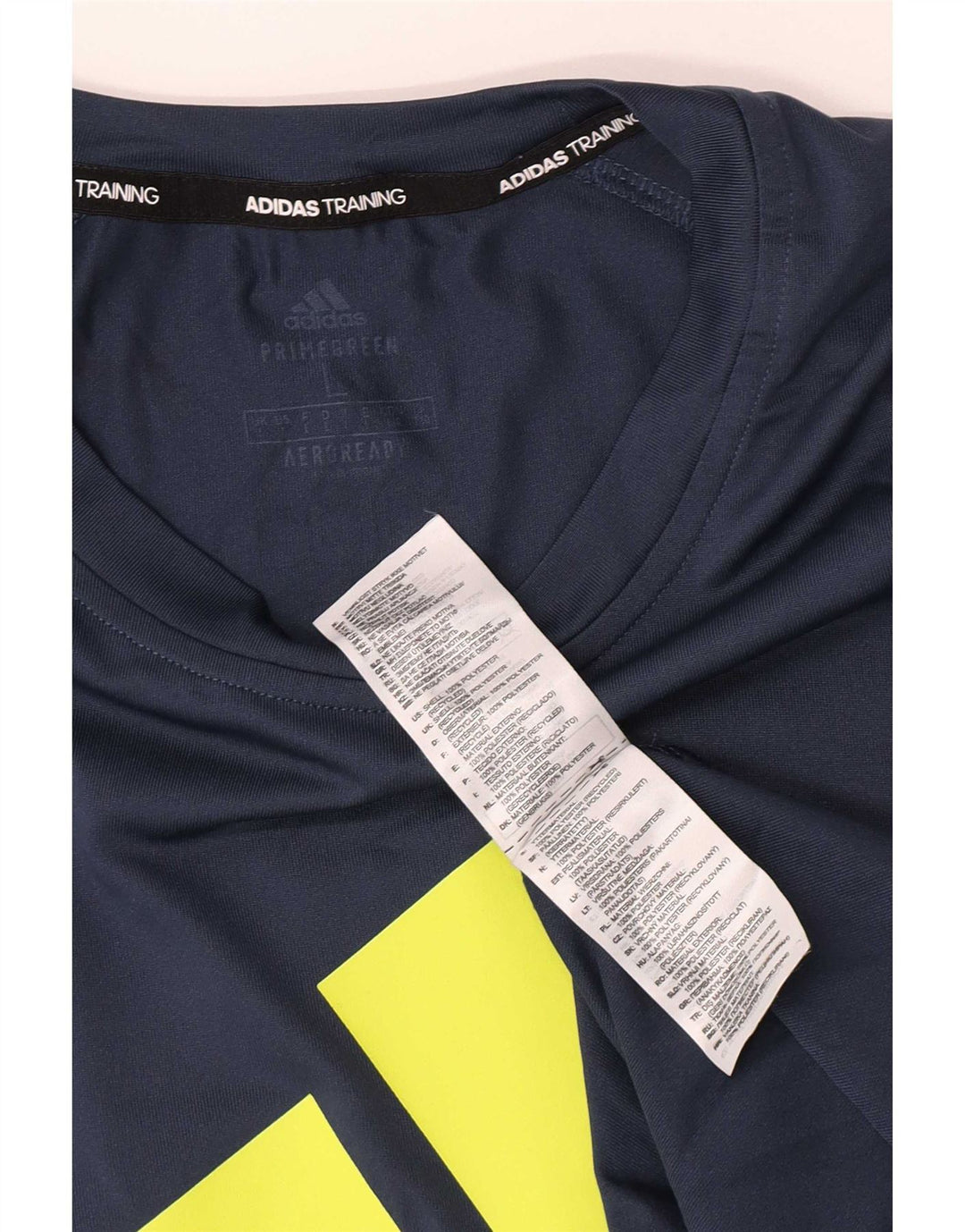Adidas Mens Regular Graphic T-Shirt Top Large Bleu Marine Colorblock