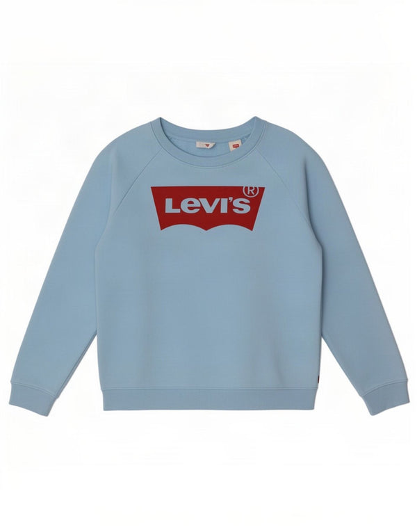Levi's Sweat-Shirt Graphique Oversize Homme UK 6 XS Bleu Coton