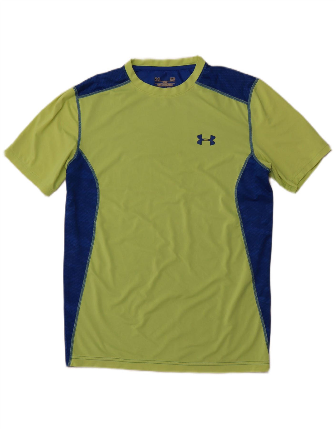 UNDER ARMOUR T-Shirt Heat Gear Homme Petit Vert Colorblock