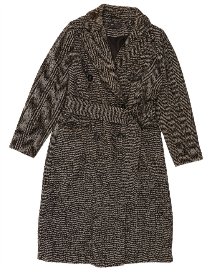 Marks & Spencer Manteau croisé pour femme UK 10 Petit chevron gris