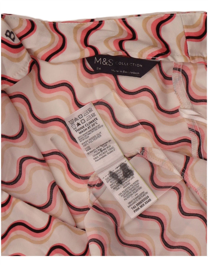 MARKS & SPENCER Chemisier sans manches pour femme UK 24 4XL Chevron rose