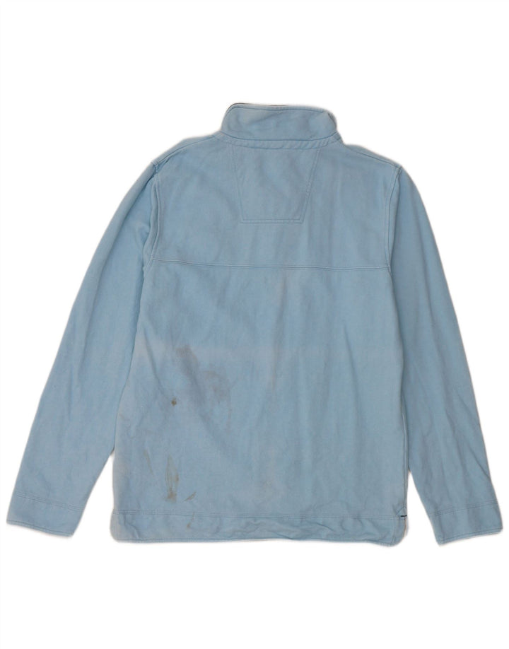 Crew Clothing Sweat-shirt à col zippé pour homme en coton bleu moyen