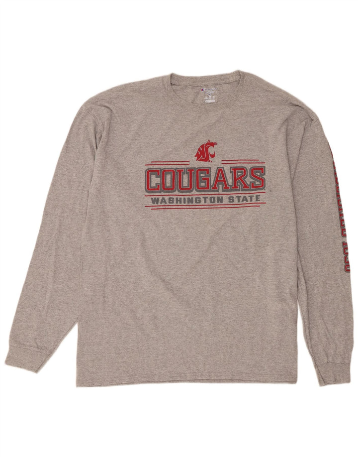 Champion Hommes Washington State Cougars Haut Graphique à Manches Longues 2XL Gris