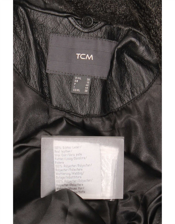 TCM Manteau en cuir pour femme UK 12 Cuir noir moyen