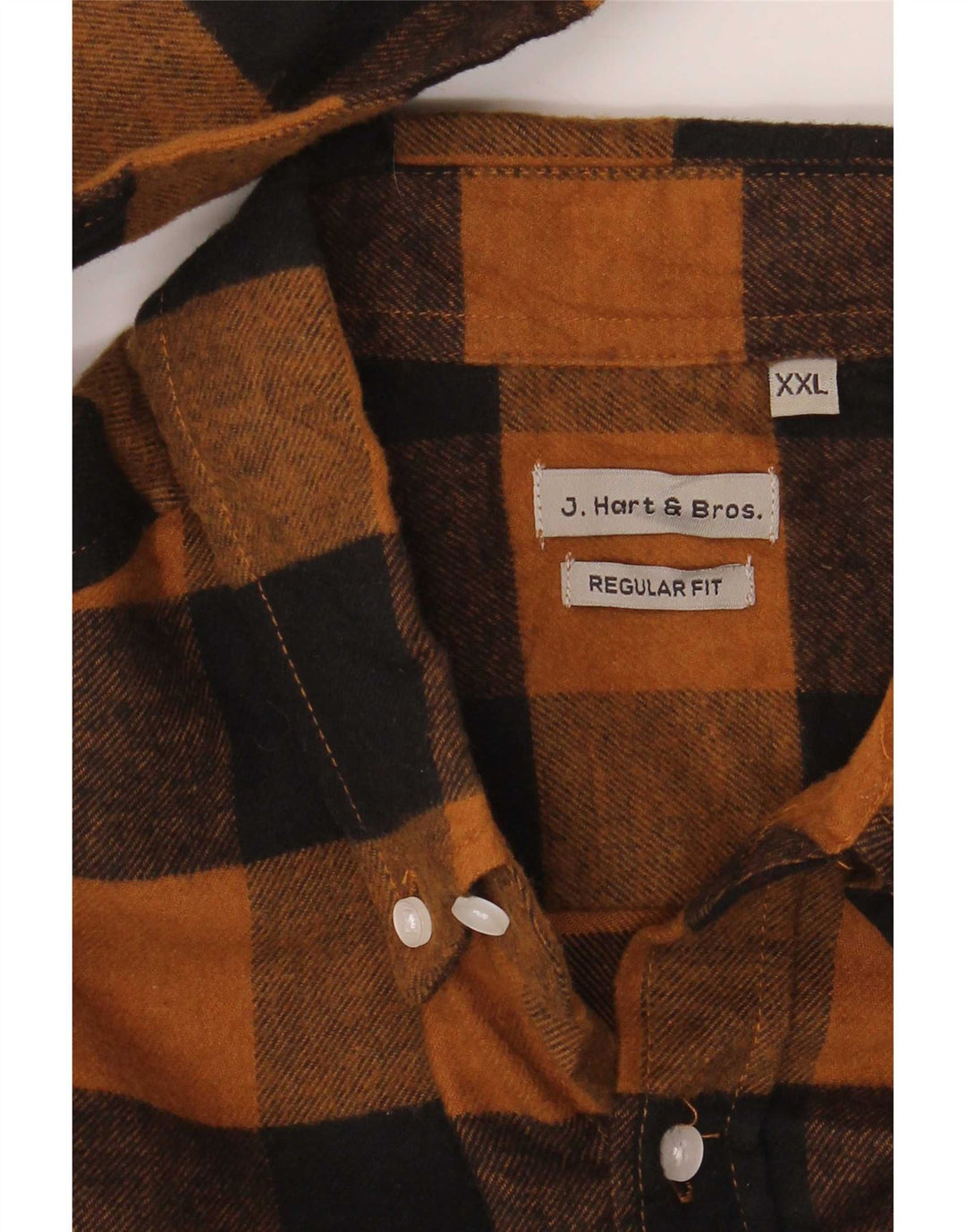 J. Hart & Bros Chemise en flanelle coupe régulière pour homme 2XL Vichy marron
