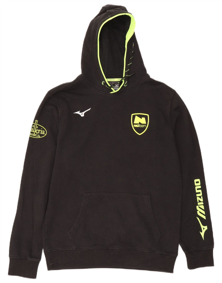 Mizuno Pull à capuche graphique pour homme Grand coton noir