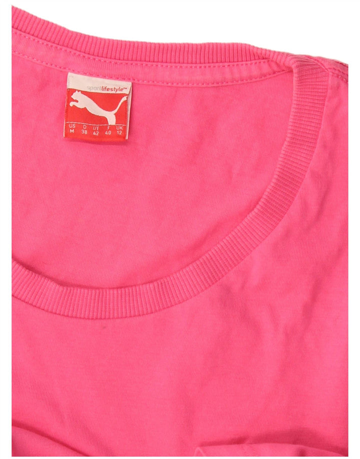 PUMA Womens T-Shirt Top UK 12 Medium  Pink