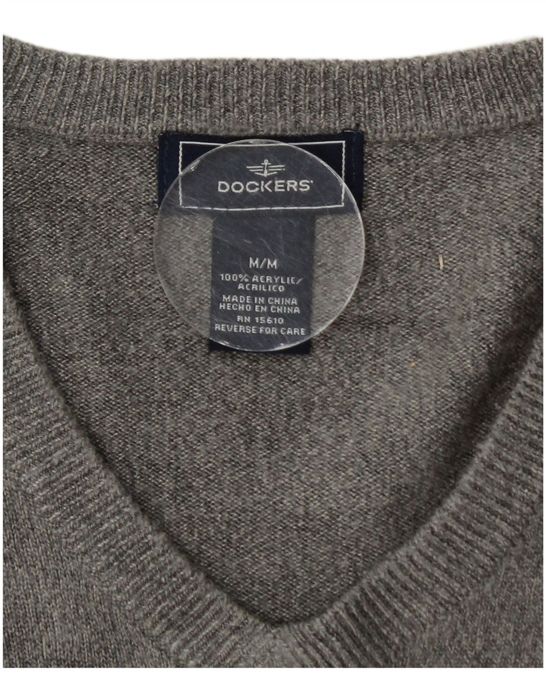 Dockers Pull Col V Homme Gris Moyen Acrylique