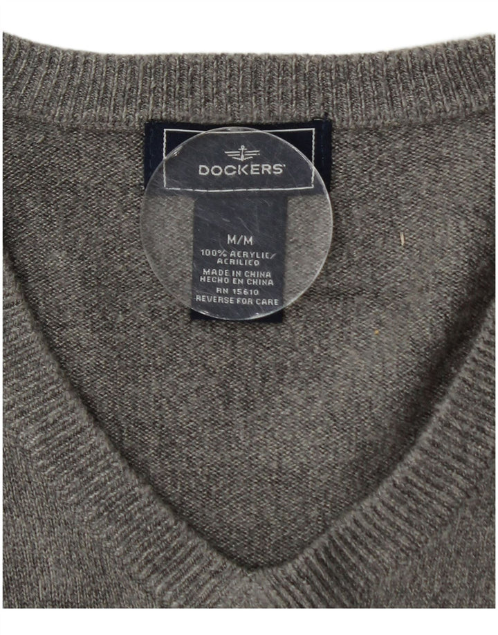 Dockers Pull Col V Homme Gris Moyen Acrylique