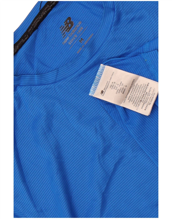 New Balance T-Shirt Homme Top Bleu Moyen Pinstripe Polyester