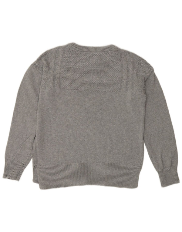Crew Clothing Pull à col pour femme UK 12 Gris moyen Coton