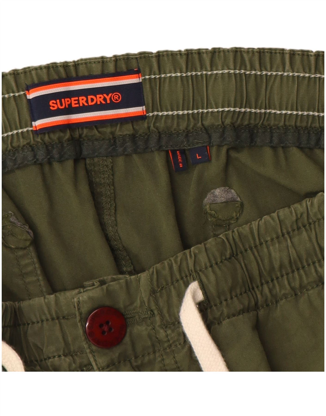 Superdry Short Chino Homme Large W34 Kaki Coton