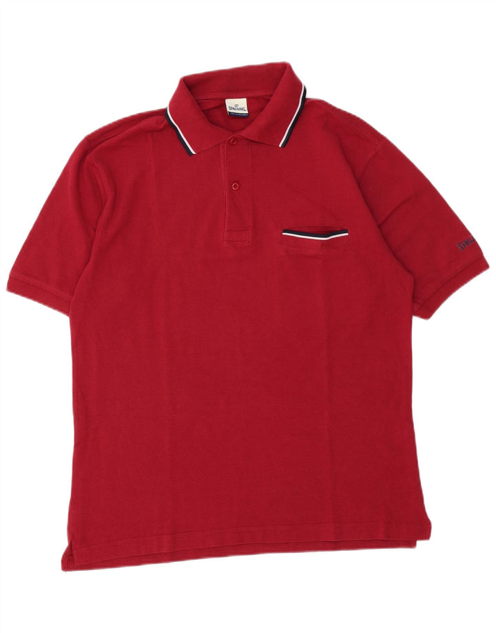 Spalding Polo Homme Coton Bordeaux Moyen
