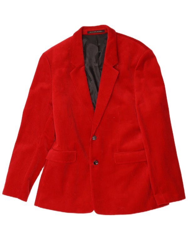Zara Veste blazer en velours côtelé pour homme à 2 boutons EU 54 XL Coton rouge