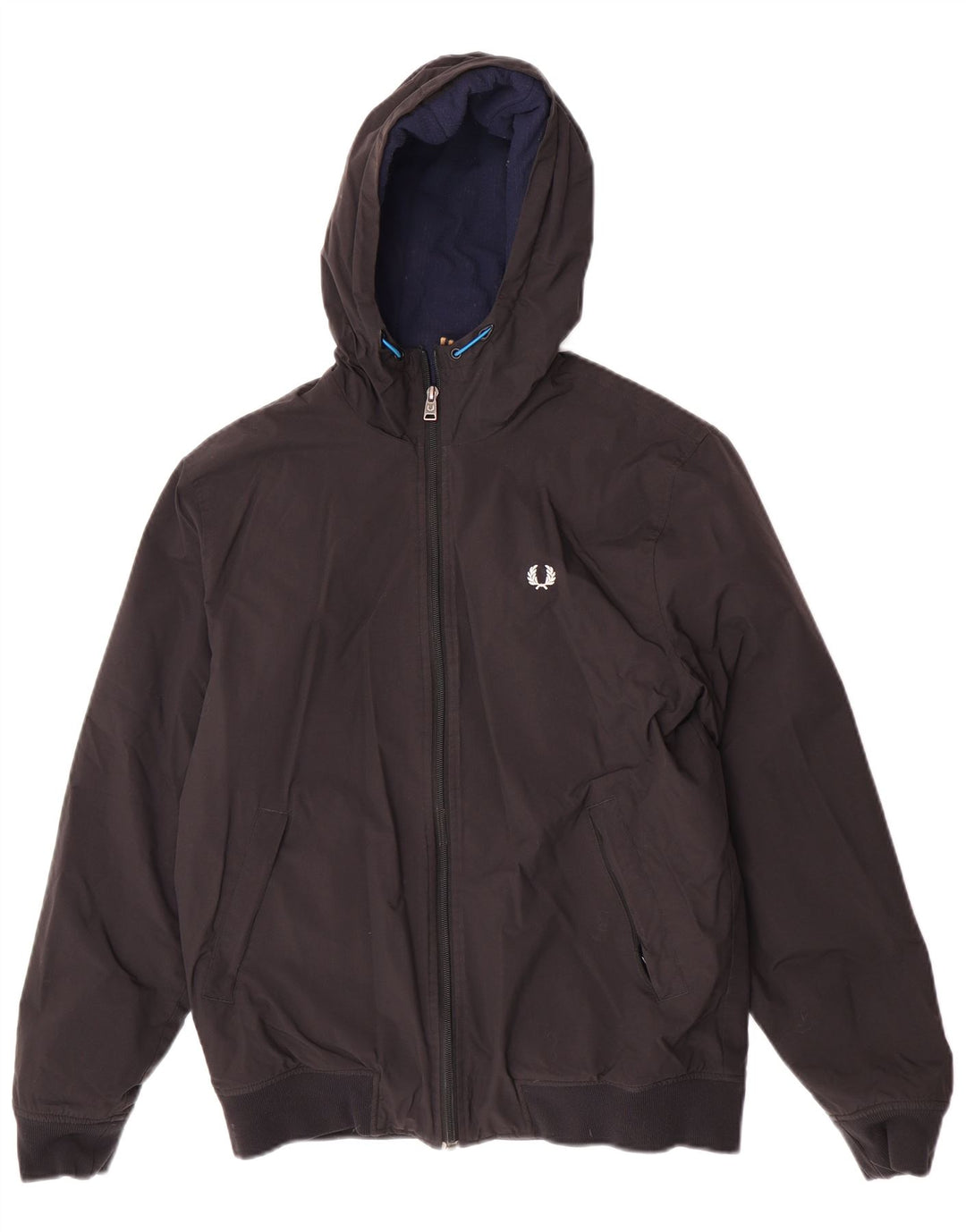 Fred Perry Veste bomber à capuche pour homme UK 36 Small Noir Polyamide