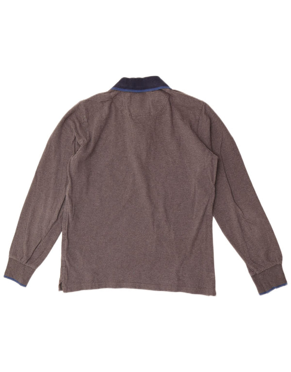 North Sails Polo de rugby à manches longues pour homme Petit coton gris