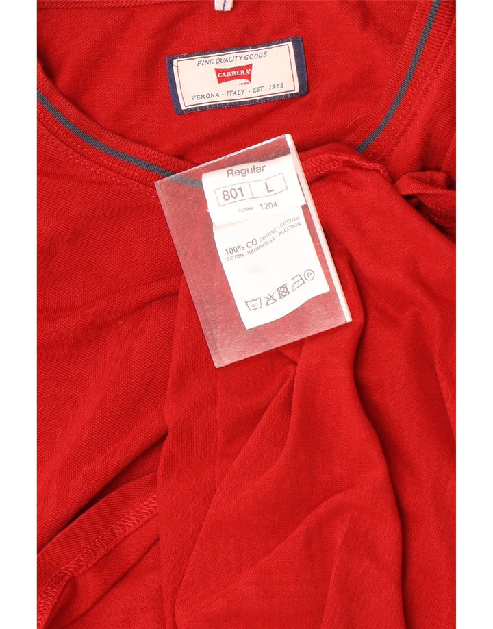 Carrera Homme T-Shirt Top Large Rouge Coton