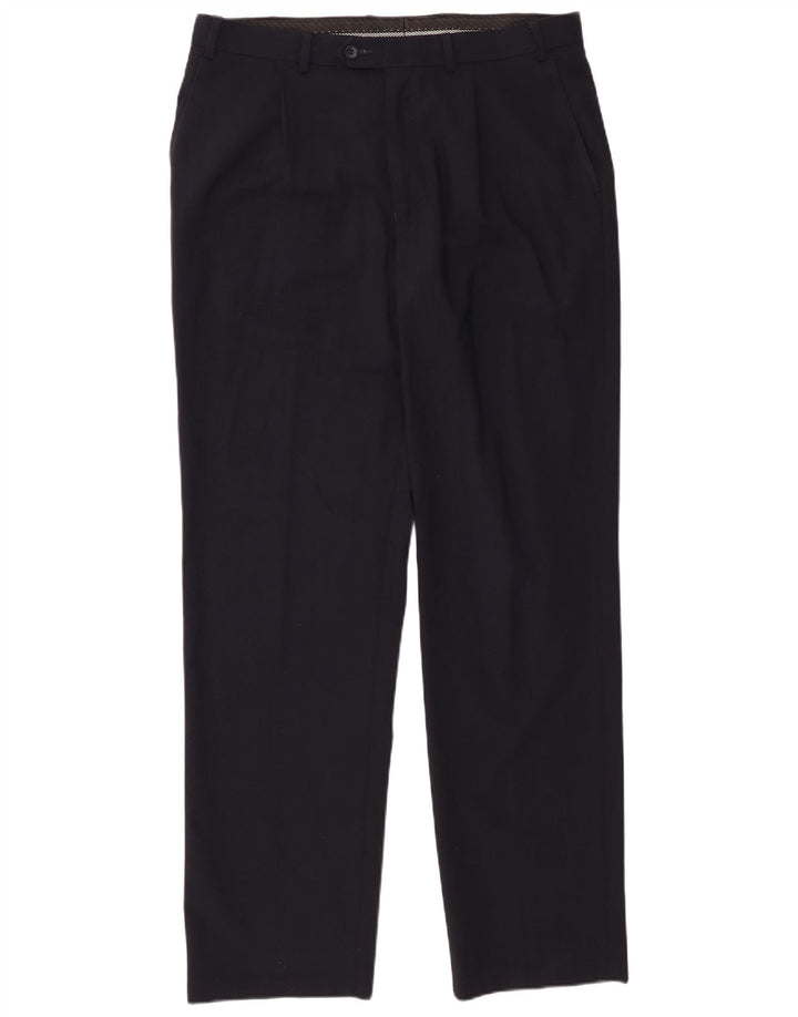 Marks & Spencer Pantalon de costume pour homme W36 L33 Bleu marine Polyester