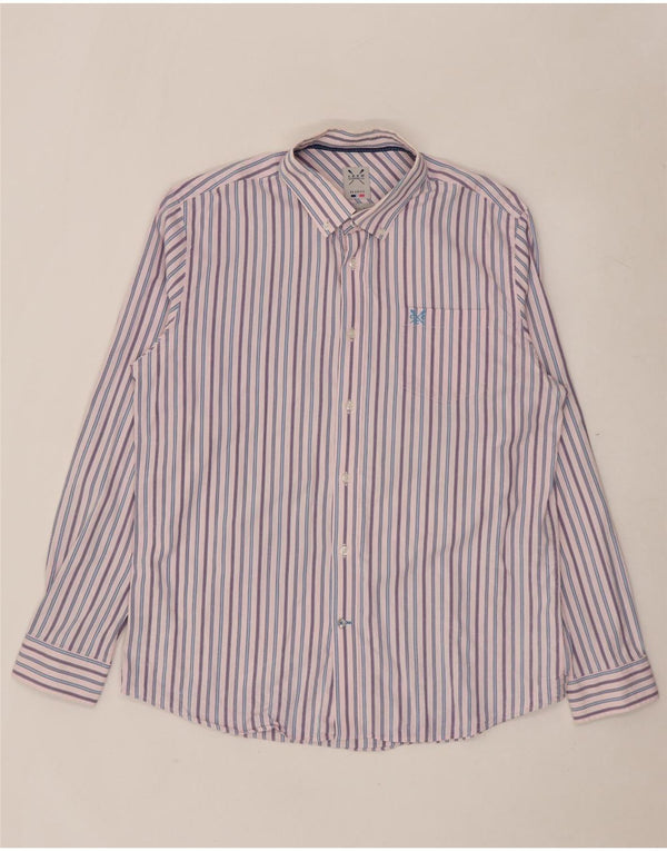 Crew Clothing Chemise Homme XL Coton Rayé Rose