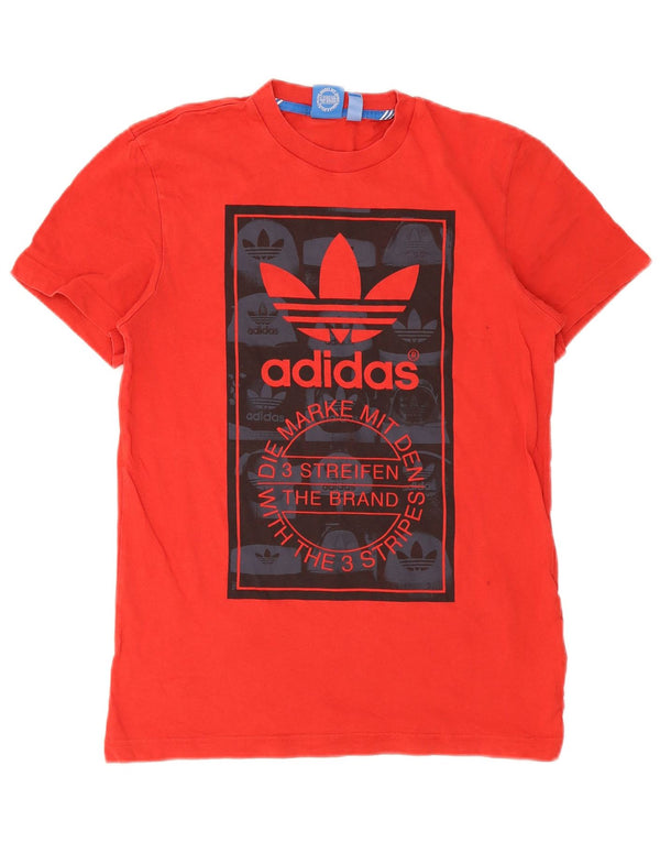 Adidas Mens Graphic T-Shirt Top XS Rouge Coton