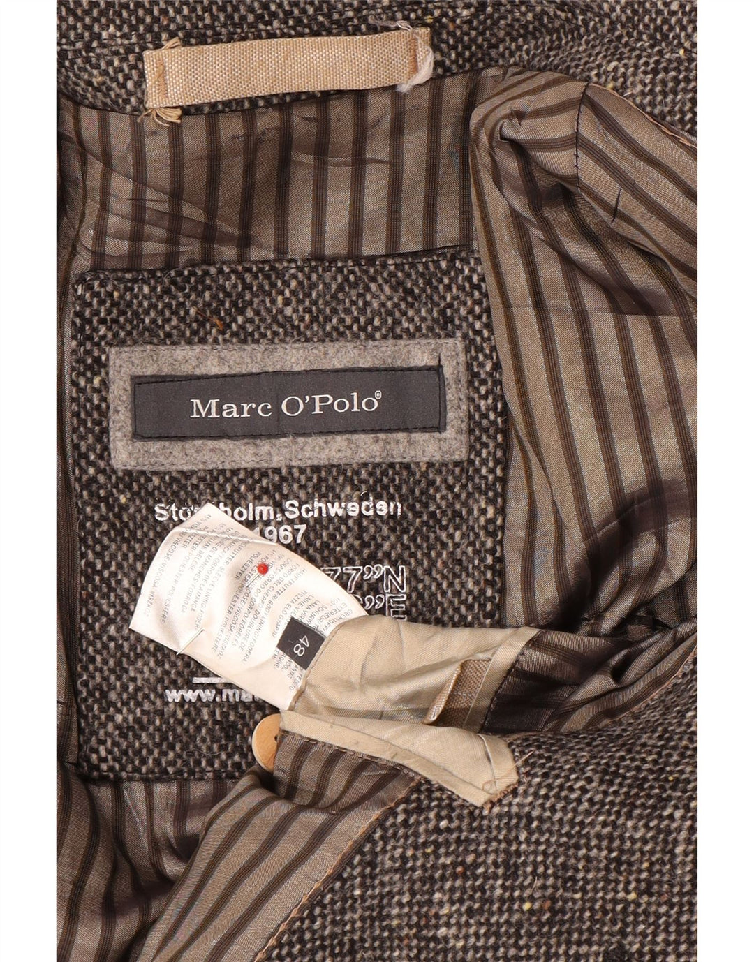 Marc O'Polo Manteau Homme UK 48 Laine Mouchetée Gris Moyen