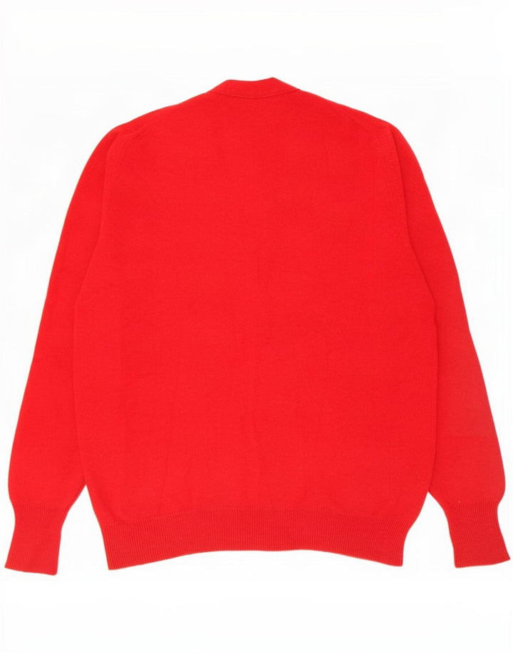 William Lockie Cardigan pour homme en laine d'agneau rouge