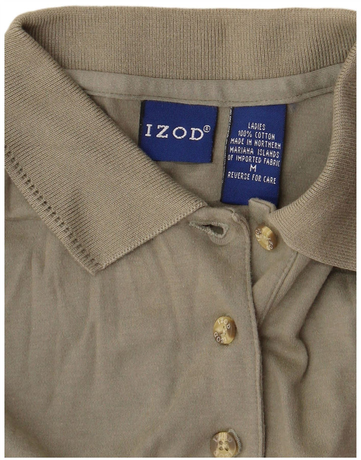 Izod Polo Femme UK 14 Coton Kaki Moyen