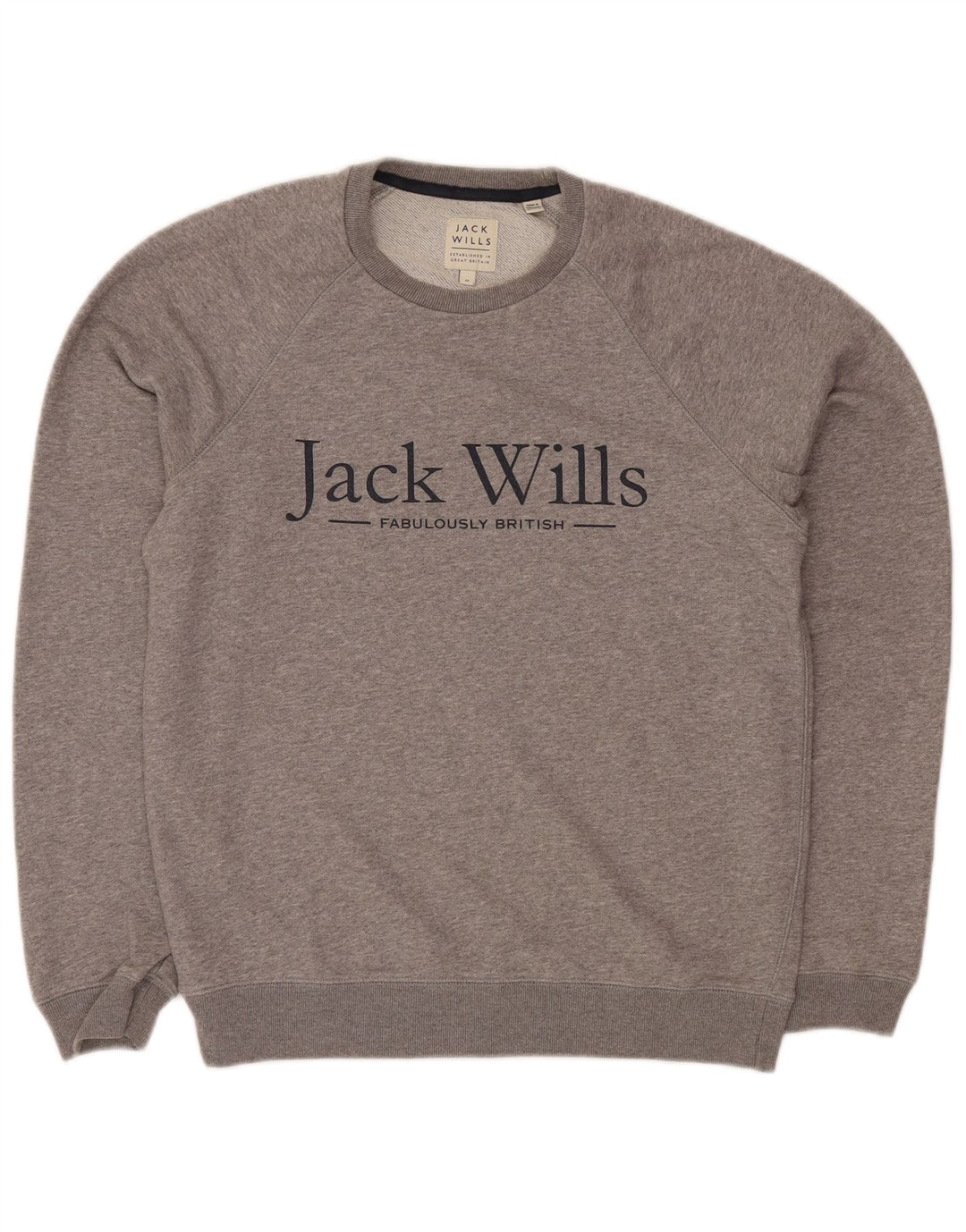 Jack Wills Sweat-Shirt Graphique Homme Gris Moyen Moucheté Coton