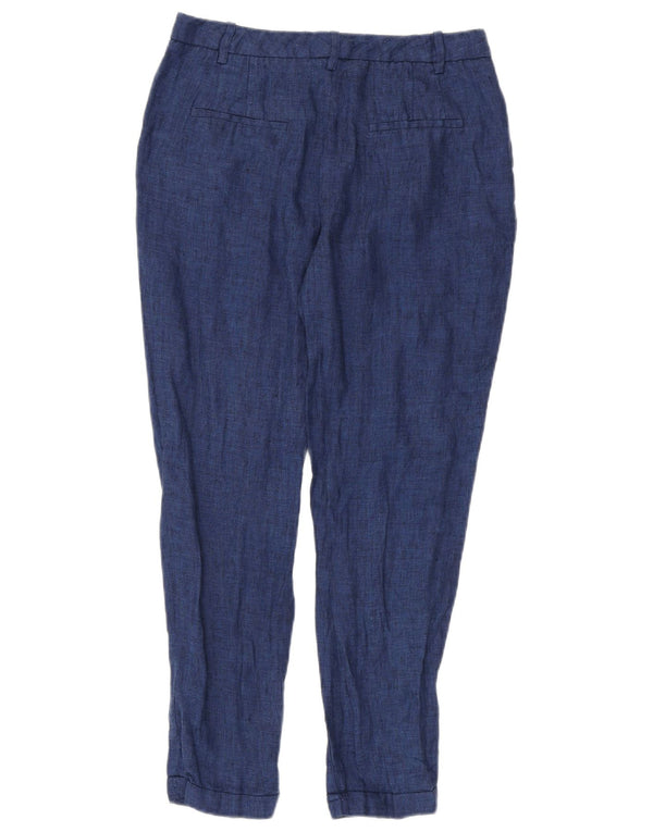 Zara Pantalon Chino Slim Femme EU 36 XS W26 L27 Bleu Marine Lin