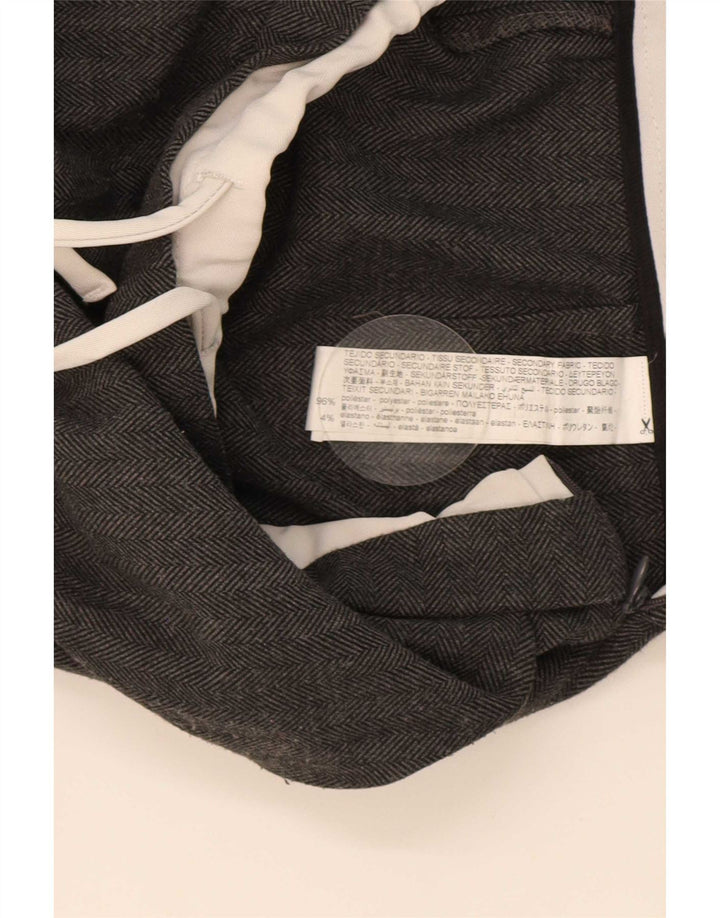 Zara Pantalon Femme Coupe Ample Moyen W30 L30 Gris Chevrons Polyester