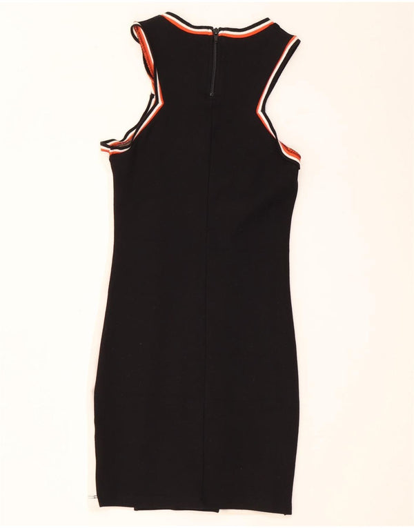 Topshop Robe fourreau graphique sans manches pour femme UK 8 Small Noir Colourblock