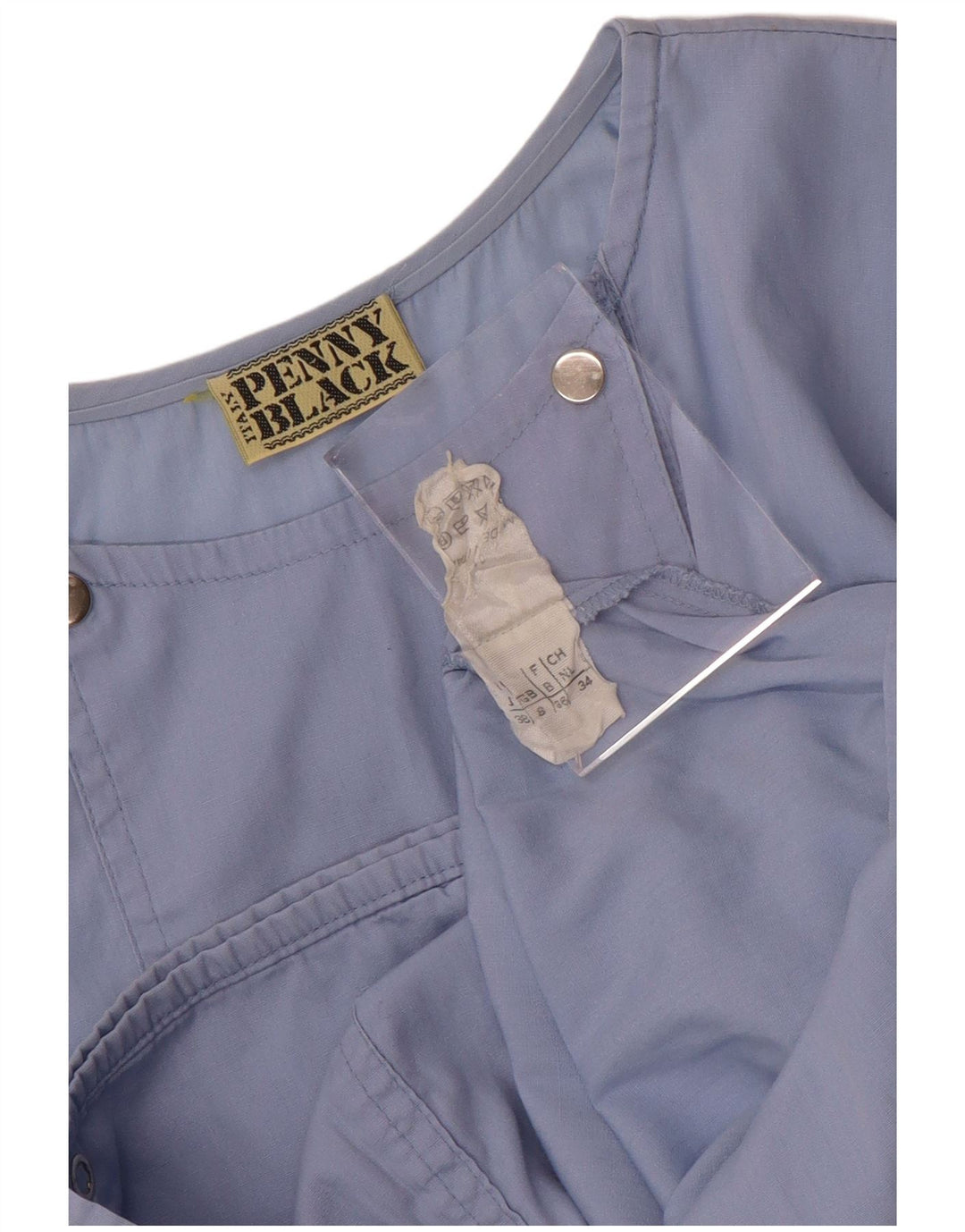 Penny Black Veste Bomber Double Boutonnage Femme UK 8 Petit Bleu Coton