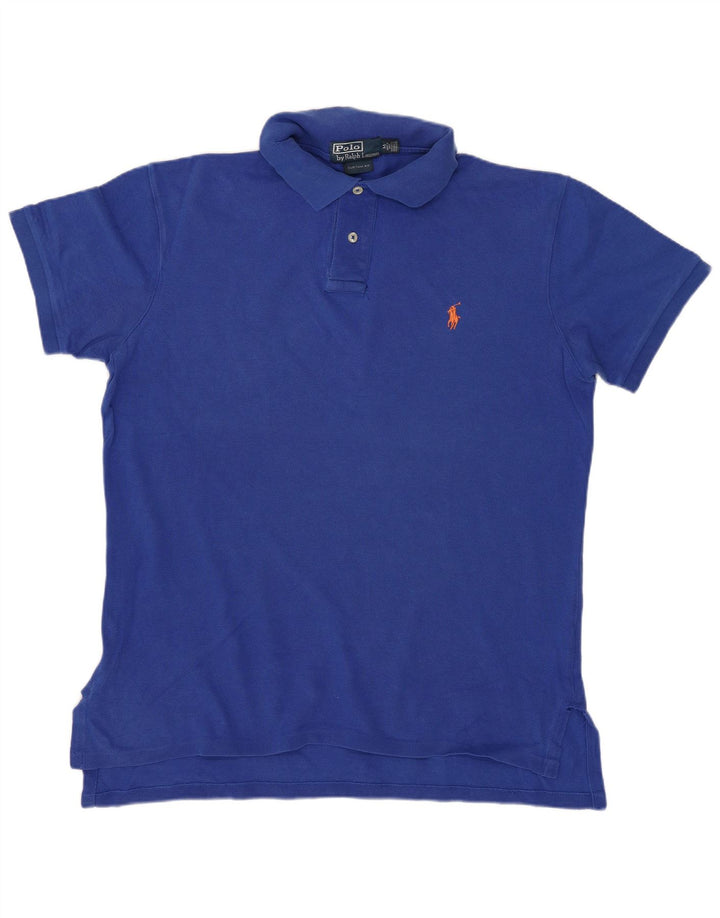 Polo RALPH LAUREN Homme Coupe Sur Mesure Bleu Moyen Coton